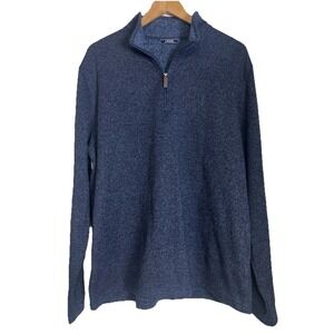 Izod Men's‎ Pullover Sweater Long Sleeve Navy Blue Size XL 1/4 Zip